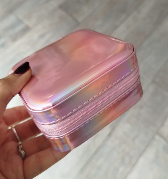 Joyero cuadrado tornasol rosa