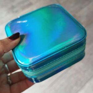 Joyero cuadrado tornasol celeste