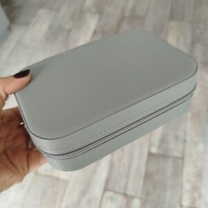Joyero doble tapa gris