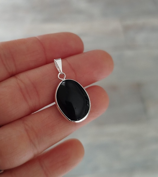 Colgante ovalo piedra Obsidiana
