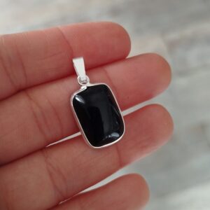 Colgante rectangular piedra Obsidiana