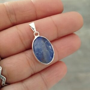 Colgante óvalo piedra Cuarzo Azul