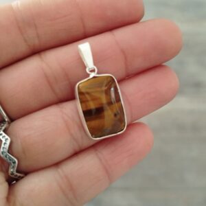Colgante rectangular piedra Ojo Tigre