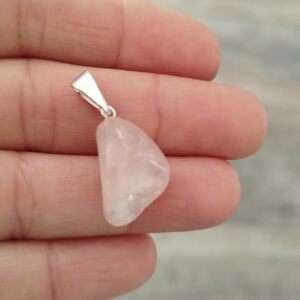 Colgante piedra irregular Cuarzo rosa