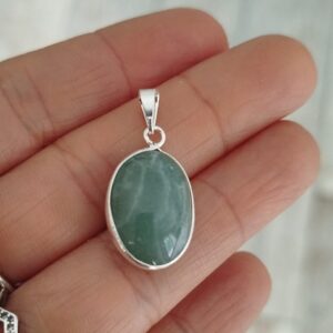 Colgante óvalo piedra Cuarzo Verde