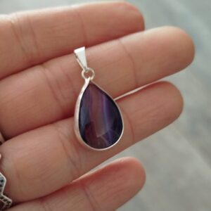 Colgante gota piedra Agata Violeta